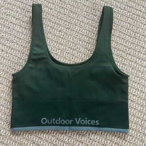 Outdoor Voices SeamlessRib Longline Bra in Pine Size M